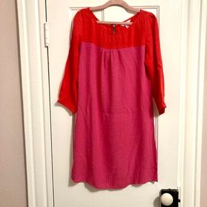 Color block retro mod 60’s dress hot pink Candies Valentine’s Day sweetheart
